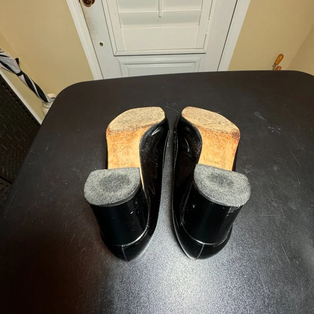 Kate Spade dijon bow black patent leather heeled shoes size 6.5
